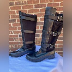 Cole Haan tall black leather boots size 10.